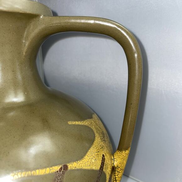 Vintage Royal Haeger Earth Wrap Art Pottery Pitcher No 4141 Olive Green Glaze - Picture 6 of 12